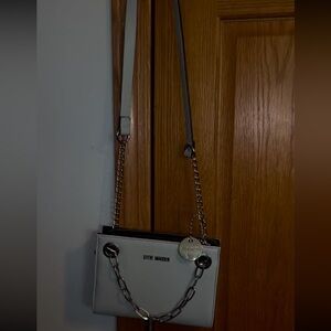 Steve Madden Gray Crossbody Bag with Chain Detail